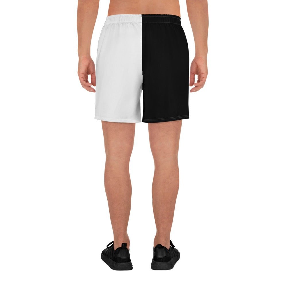 Half Black Half White - Unisex Athletic Shorts