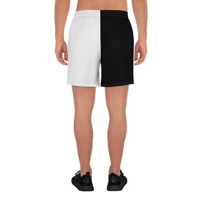 Half Black Half White - Unisex Athletic Shorts