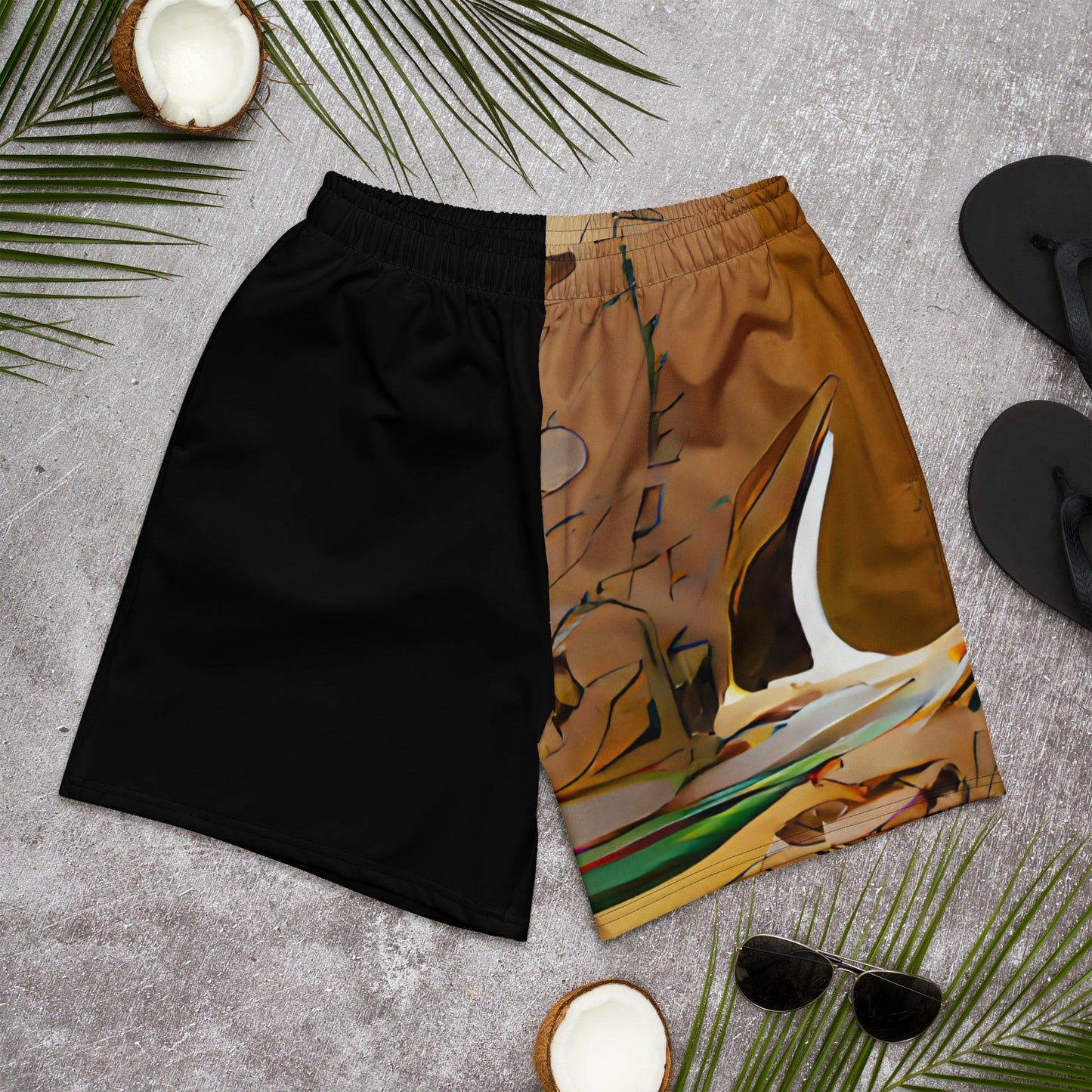 Half Black Half Gāolàng - Unisex Athletic Shorts