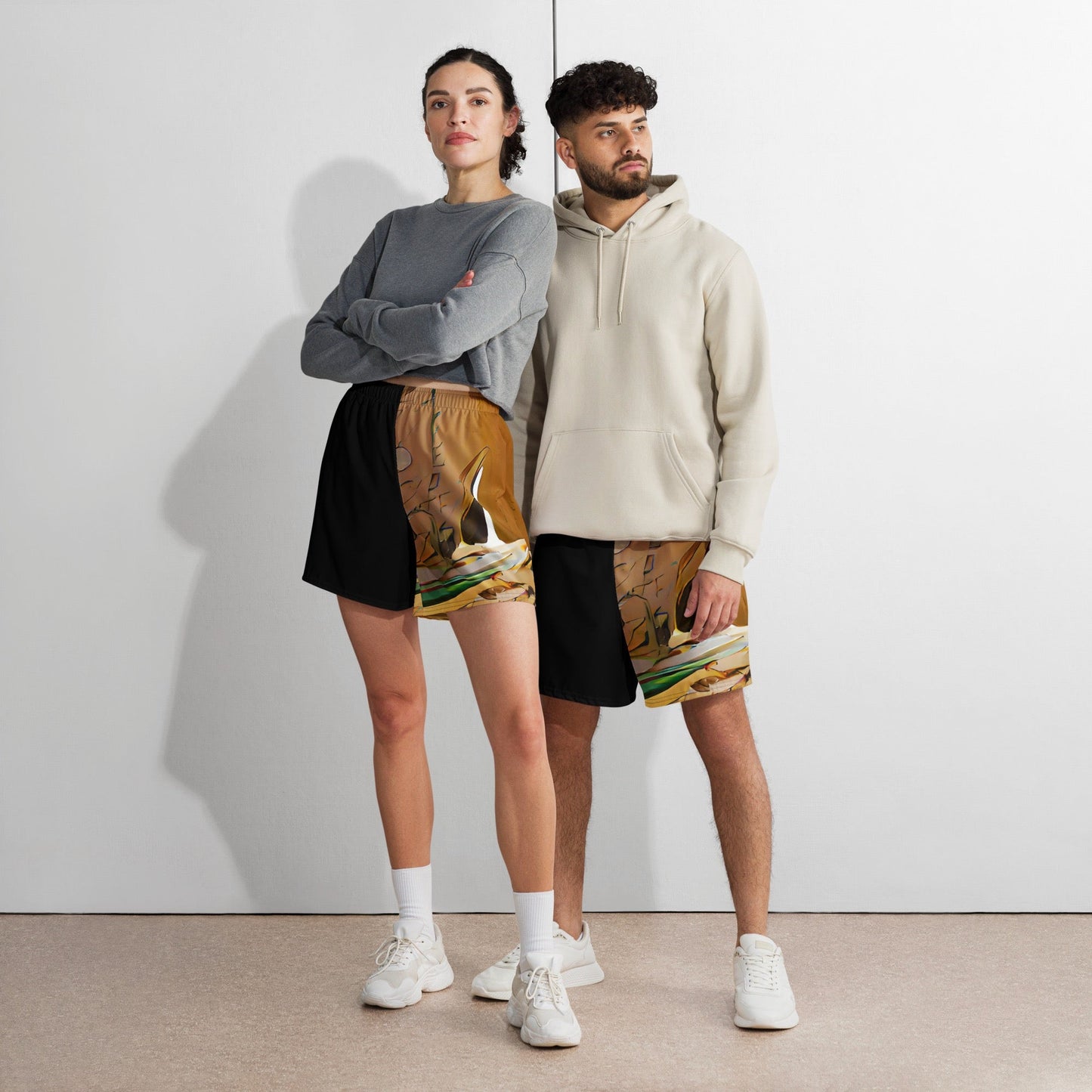 Half Black Half Gāolàng - Unisex Athletic Shorts