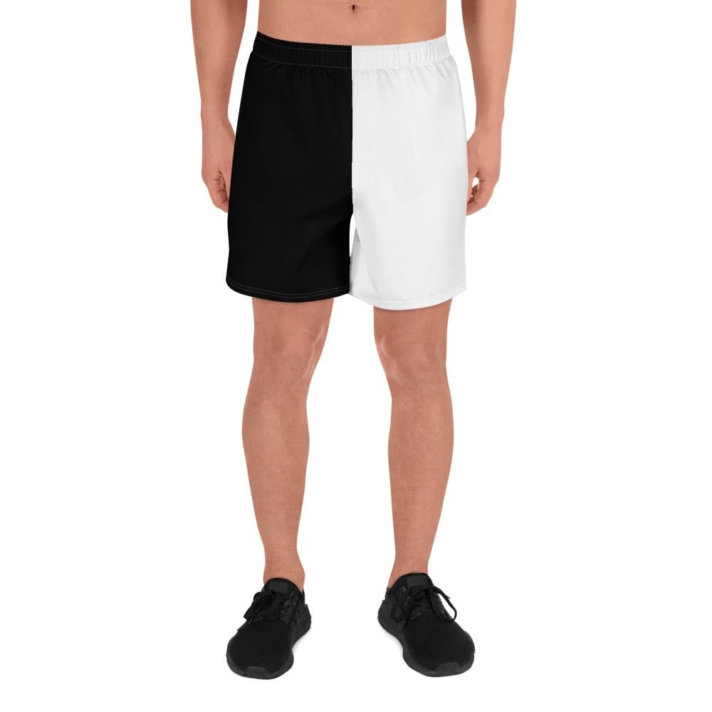 Half Black Half White - Unisex Athletic Shorts