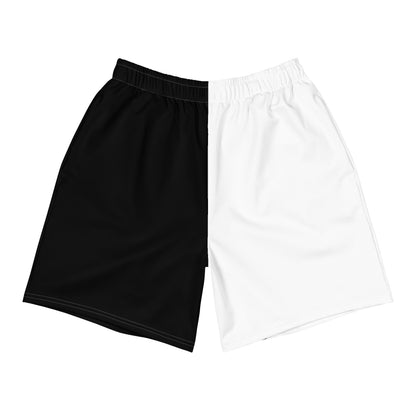 Half Black Half White - Unisex Athletic Shorts