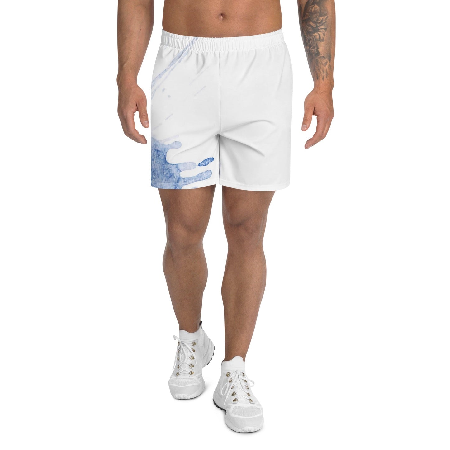 Watercolour Blue Splash - Unisex Athletic Shorts