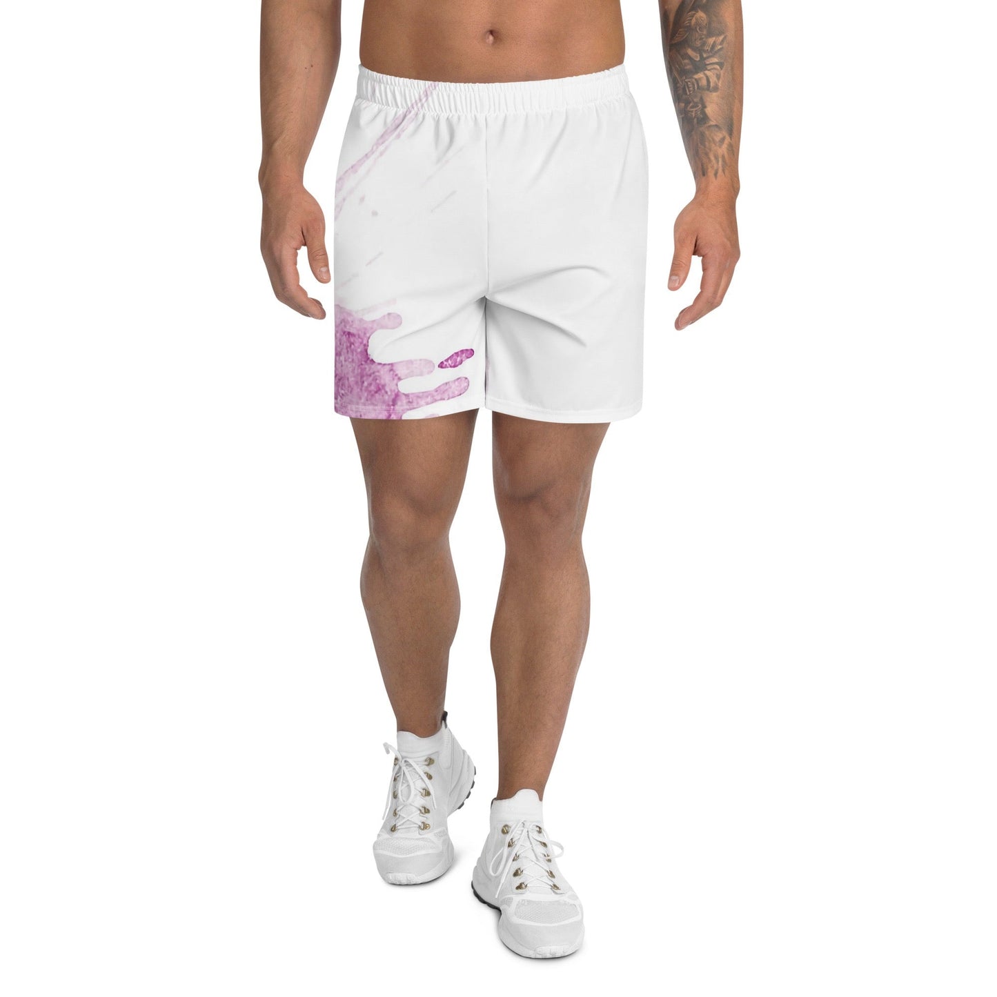 Watercolour Pink Splash - Unisex Athletic Shorts