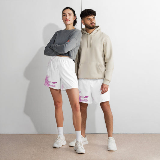 Watercolour Pink Splash - Unisex Athletic Shorts