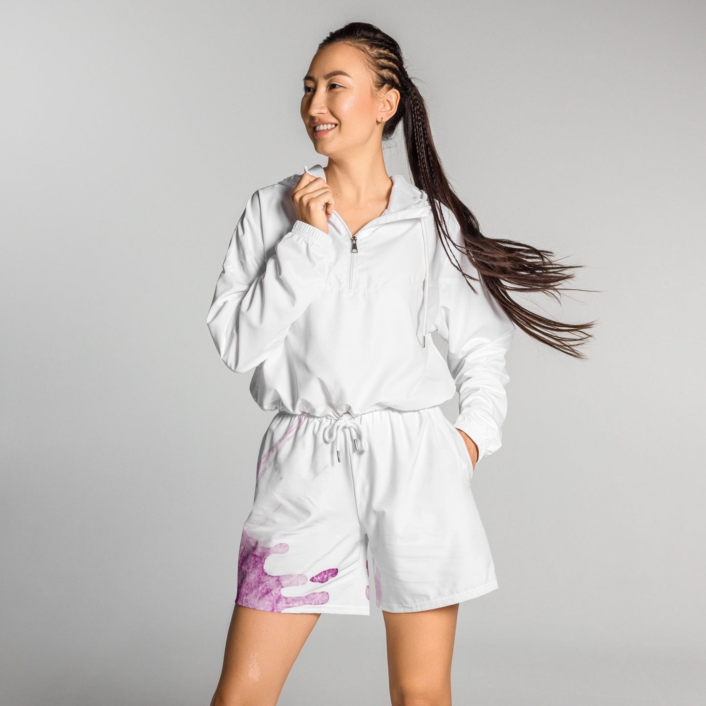 Watercolour Pink Splash - Unisex Athletic Shorts