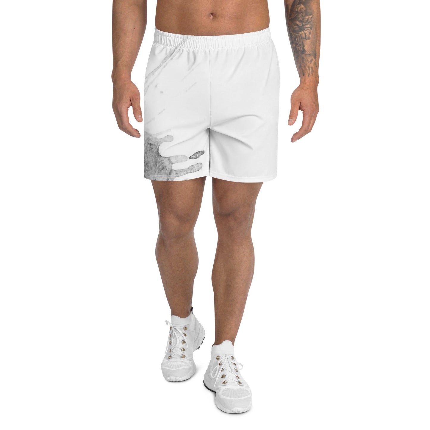 Watercolour Grey Splash - Unisex Athletic Shorts