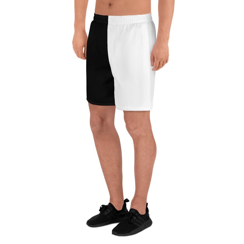 Half Black Half White - Unisex Athletic Shorts