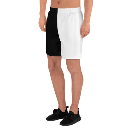 Half Black Half White - Unisex Athletic Shorts