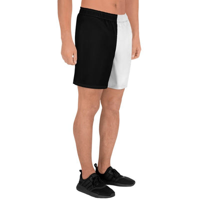 Half Black Half White - Unisex Athletic Shorts