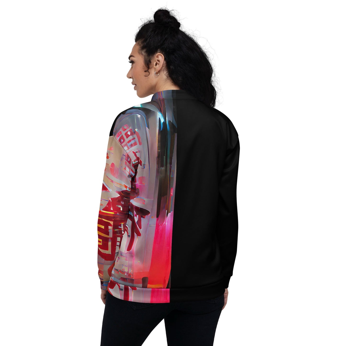 Half Black Half Báijiǔ - Unisex Bomber Jacket