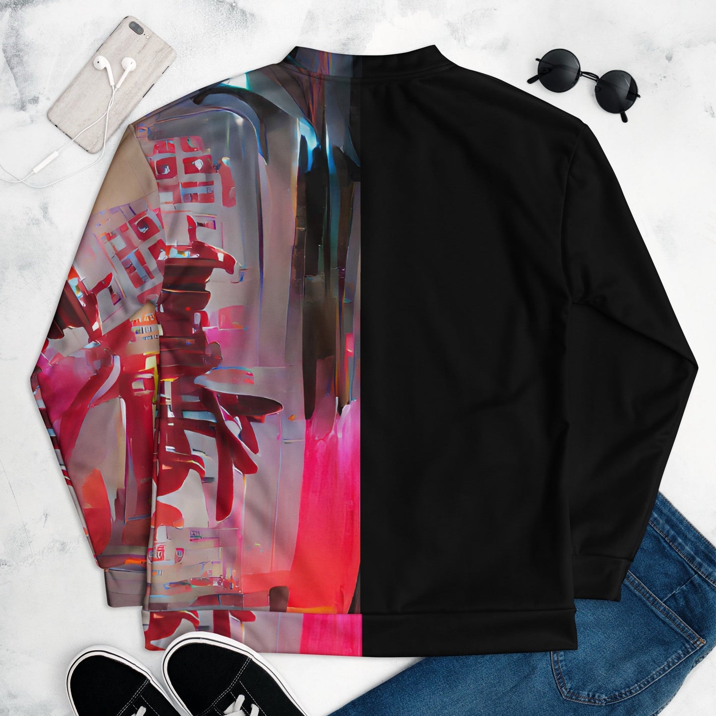 Half Black Half Báijiǔ - Unisex Bomber Jacket