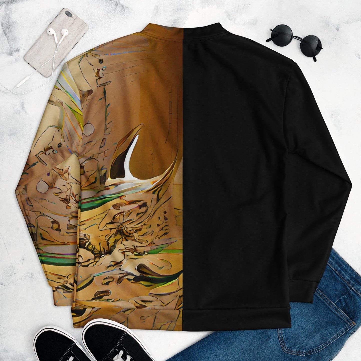 Half Black Half Gāolàng - Unisex Bomber Jacket