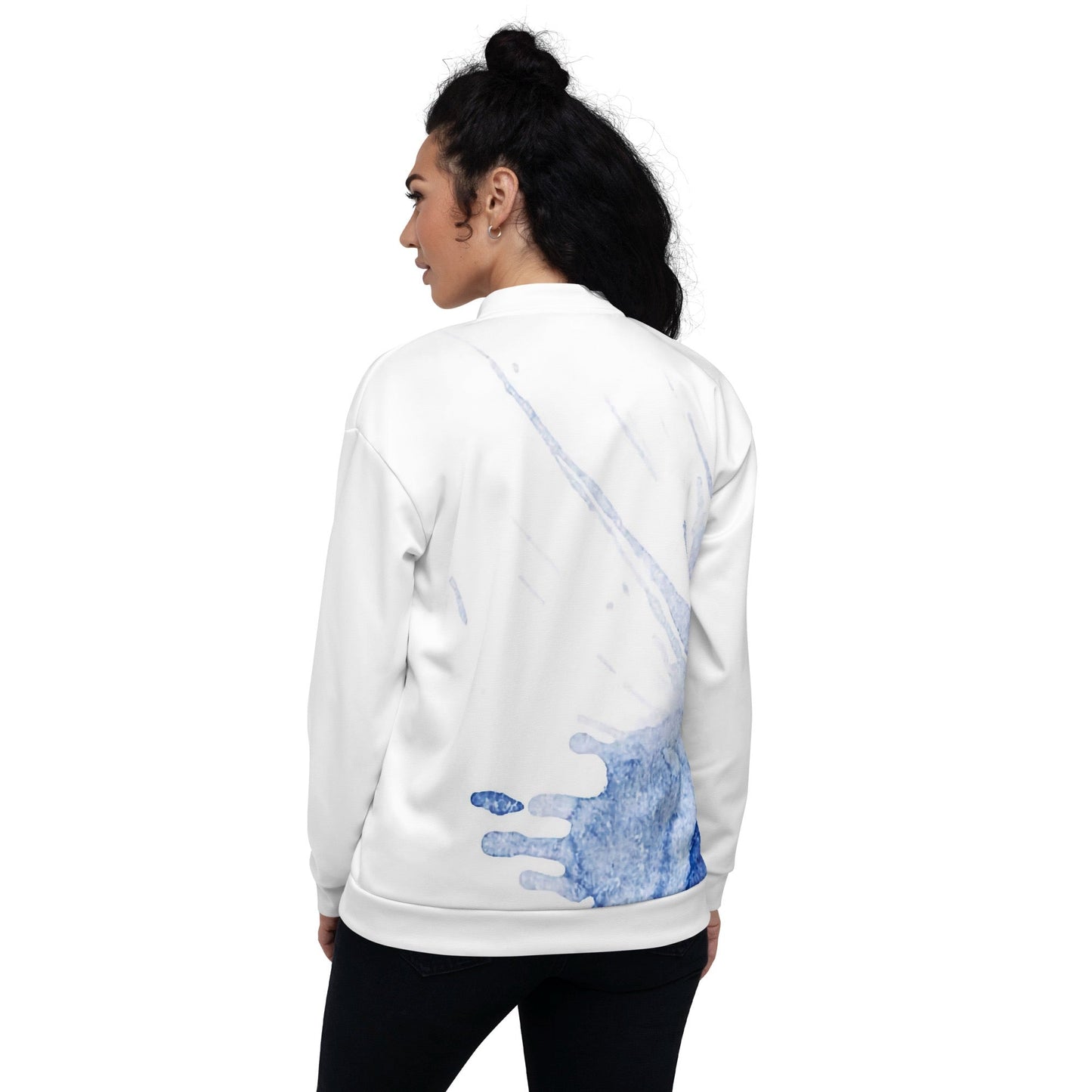 Watercolour Blue Splash - Unisex Bomber Jacket