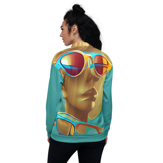 Retro Cool Blue - Womens Bomber Jacket