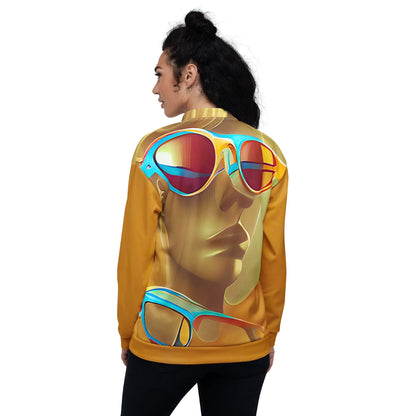 Retro Cool Orange - Womens Bomber Jacket