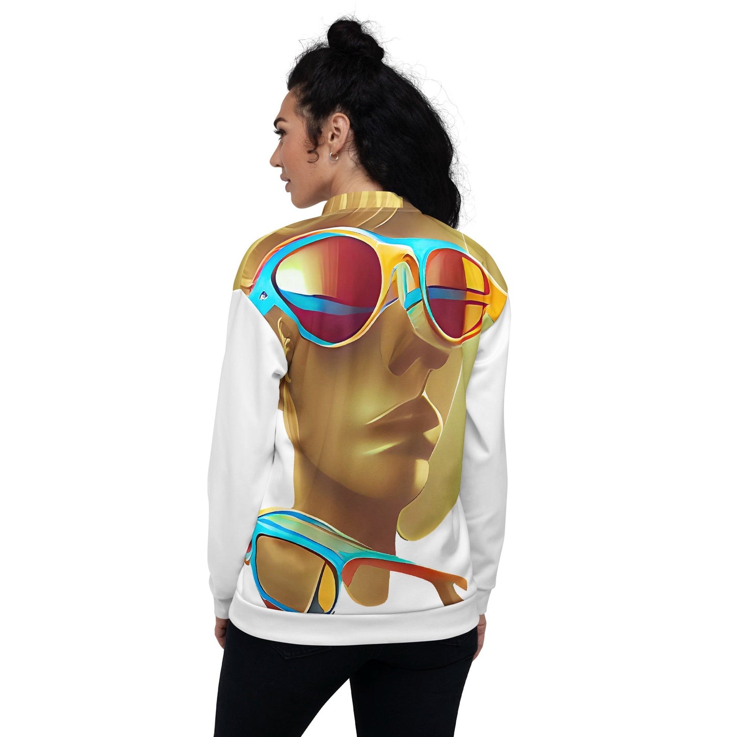 Retro Cool White - Womens Bomber Jacket