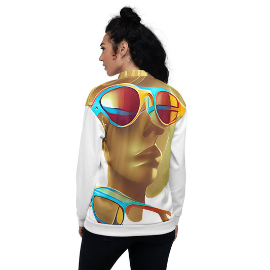 Retro Cool White - Womens Bomber Jacket