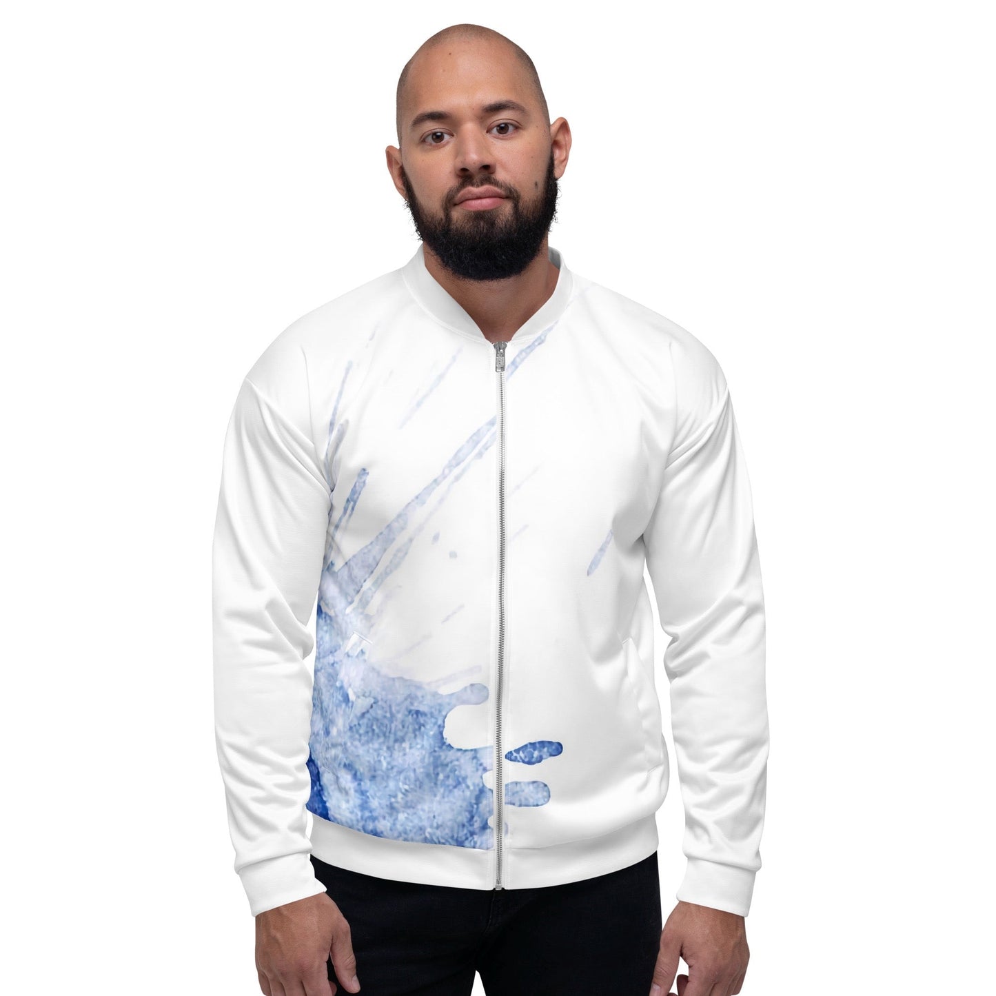 Watercolour Blue Splash - Unisex Bomber Jacket