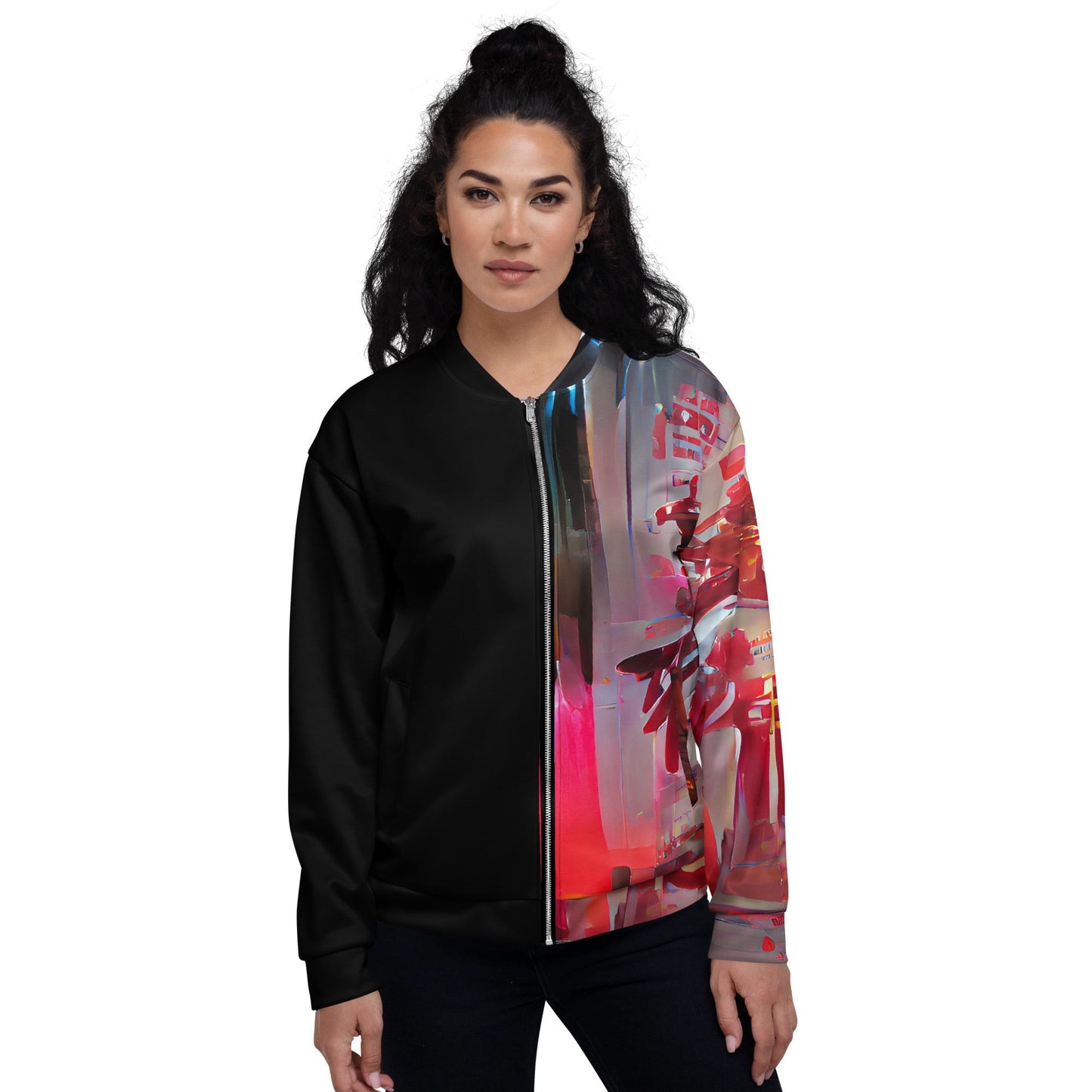 Half Black Half Báijiǔ - Unisex Bomber Jacket