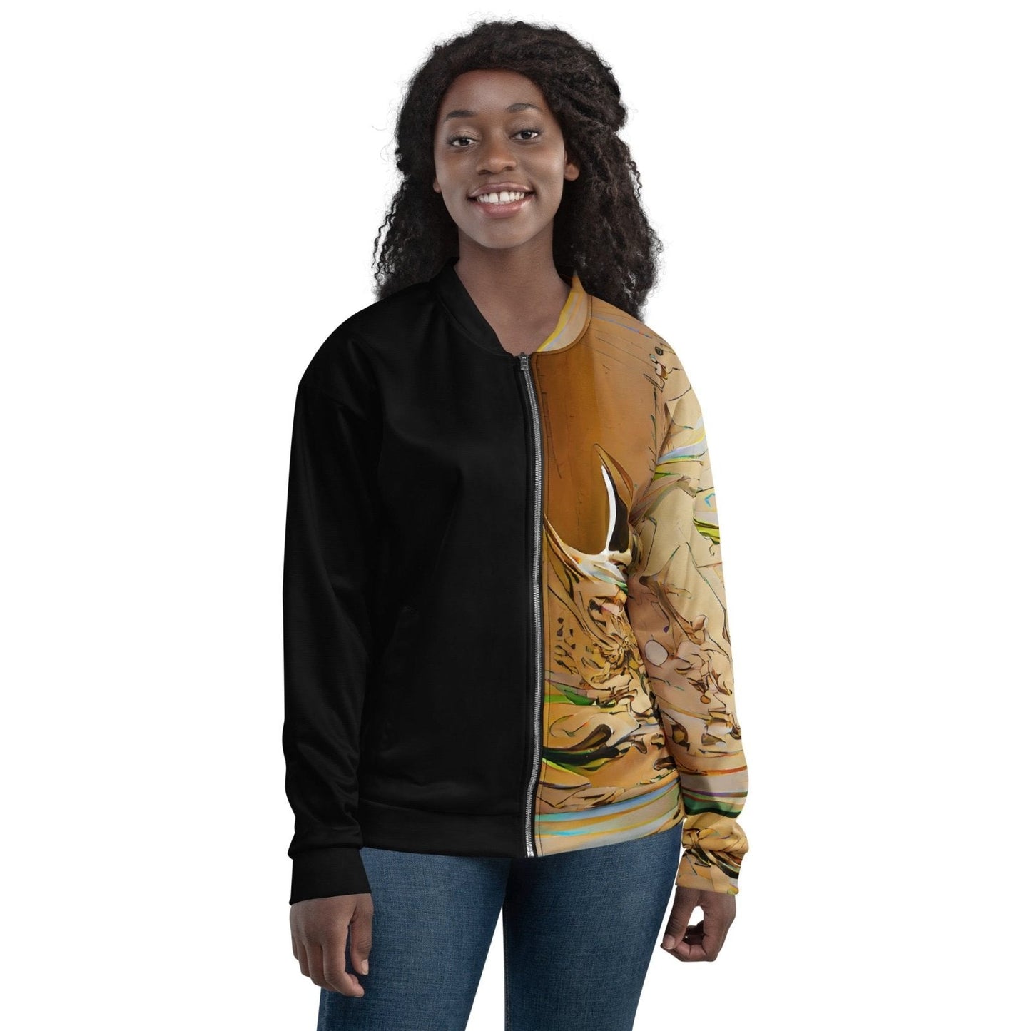 Half Black Half Gāolàng - Unisex Bomber Jacket