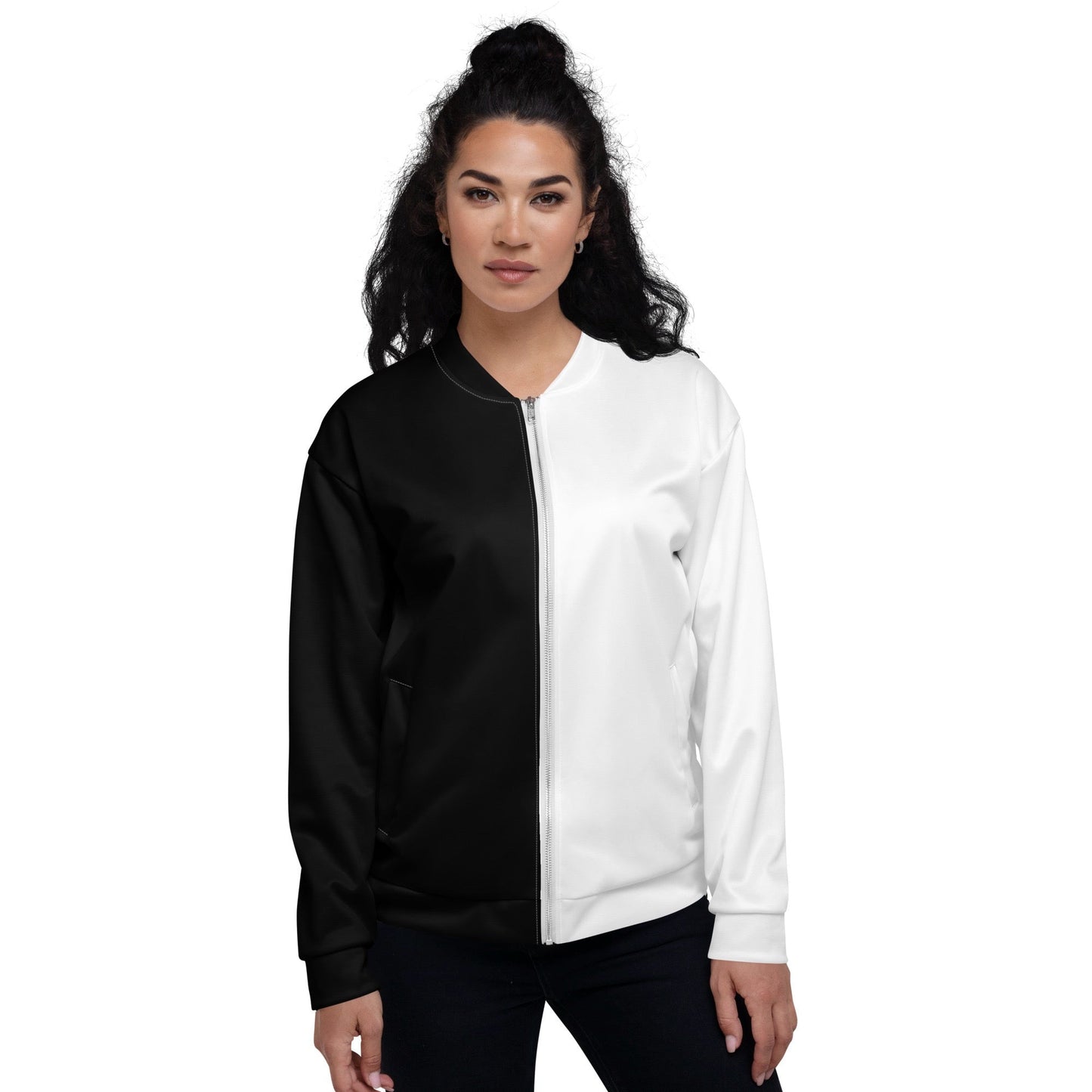 Half Black Half White - Unisex Bomber Jacket