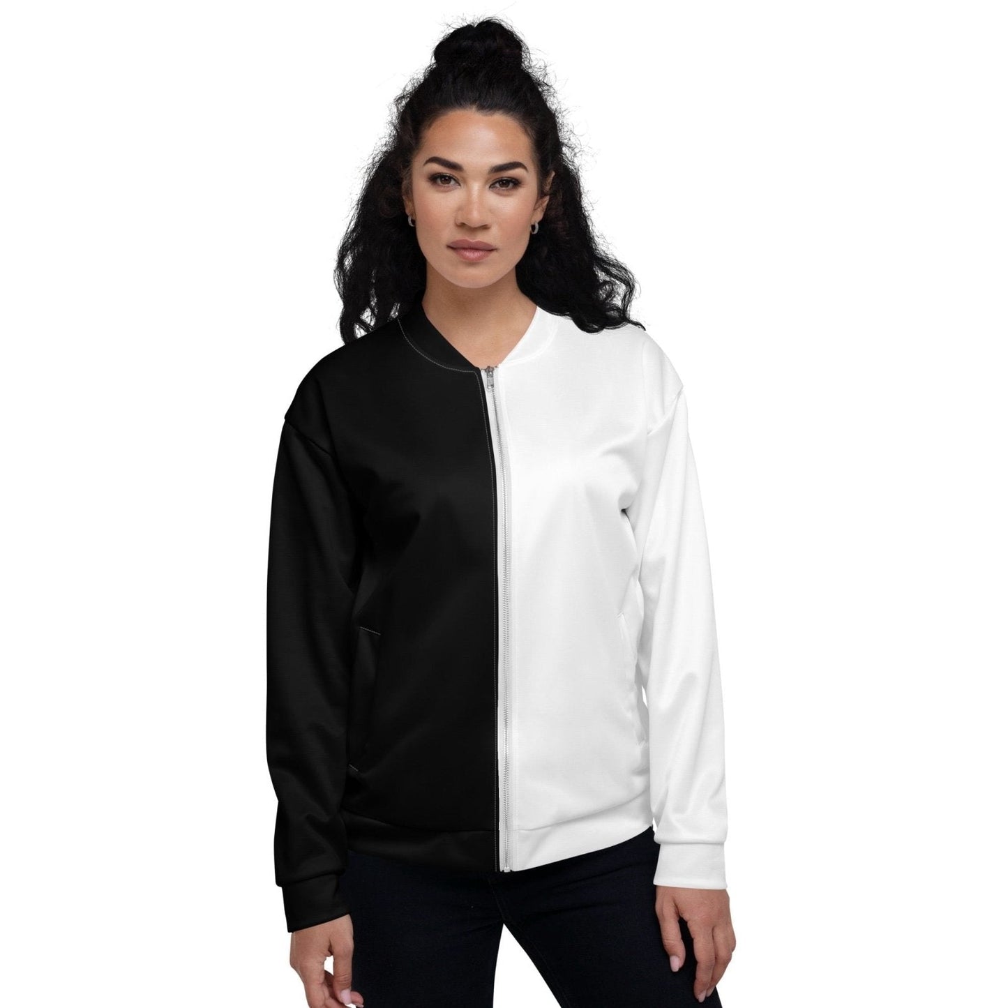 Half Black Half White - Unisex Bomber Jacket