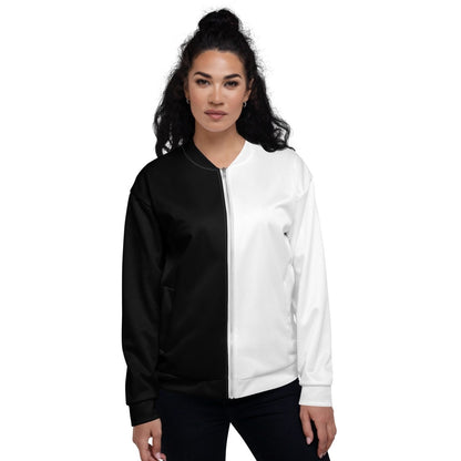 Half Black Half White - Unisex Bomber Jacket