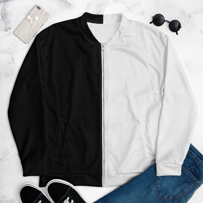 Half Black Half White - Unisex Bomber Jacket