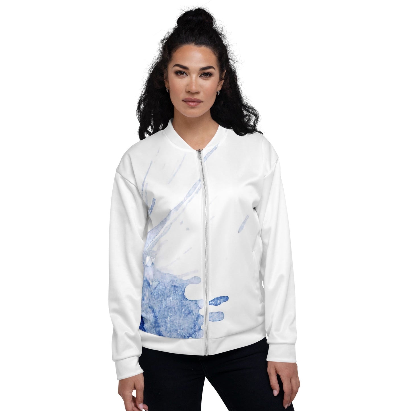 Watercolour Blue Splash - Unisex Bomber Jacket