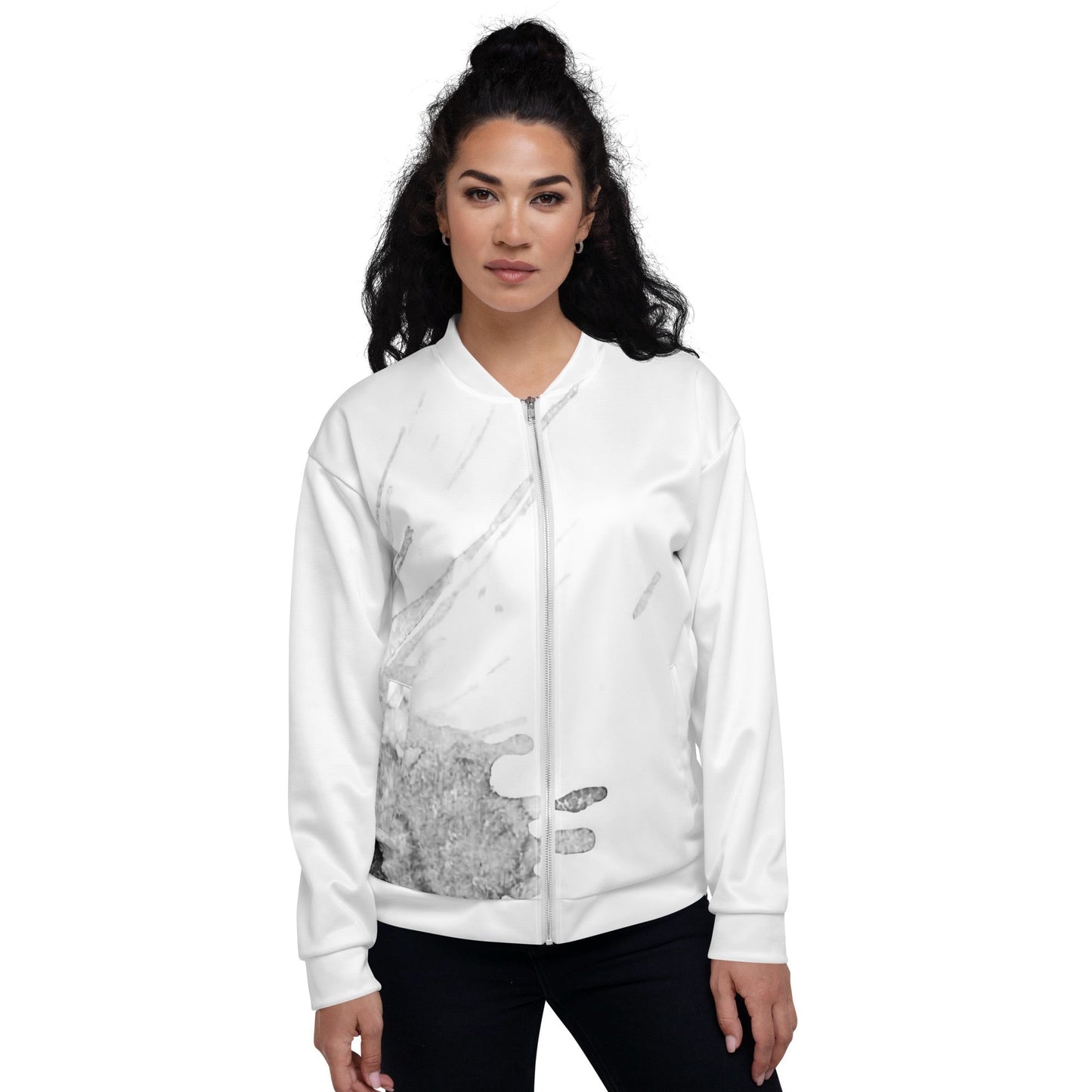 Watercolour Grey Splash - Unisex Bomber Jacket