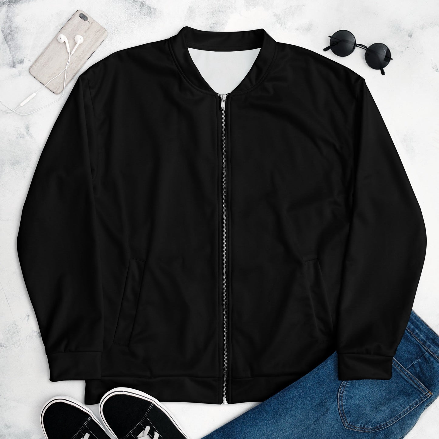 iSAW Unisex Black Bomber Jacket