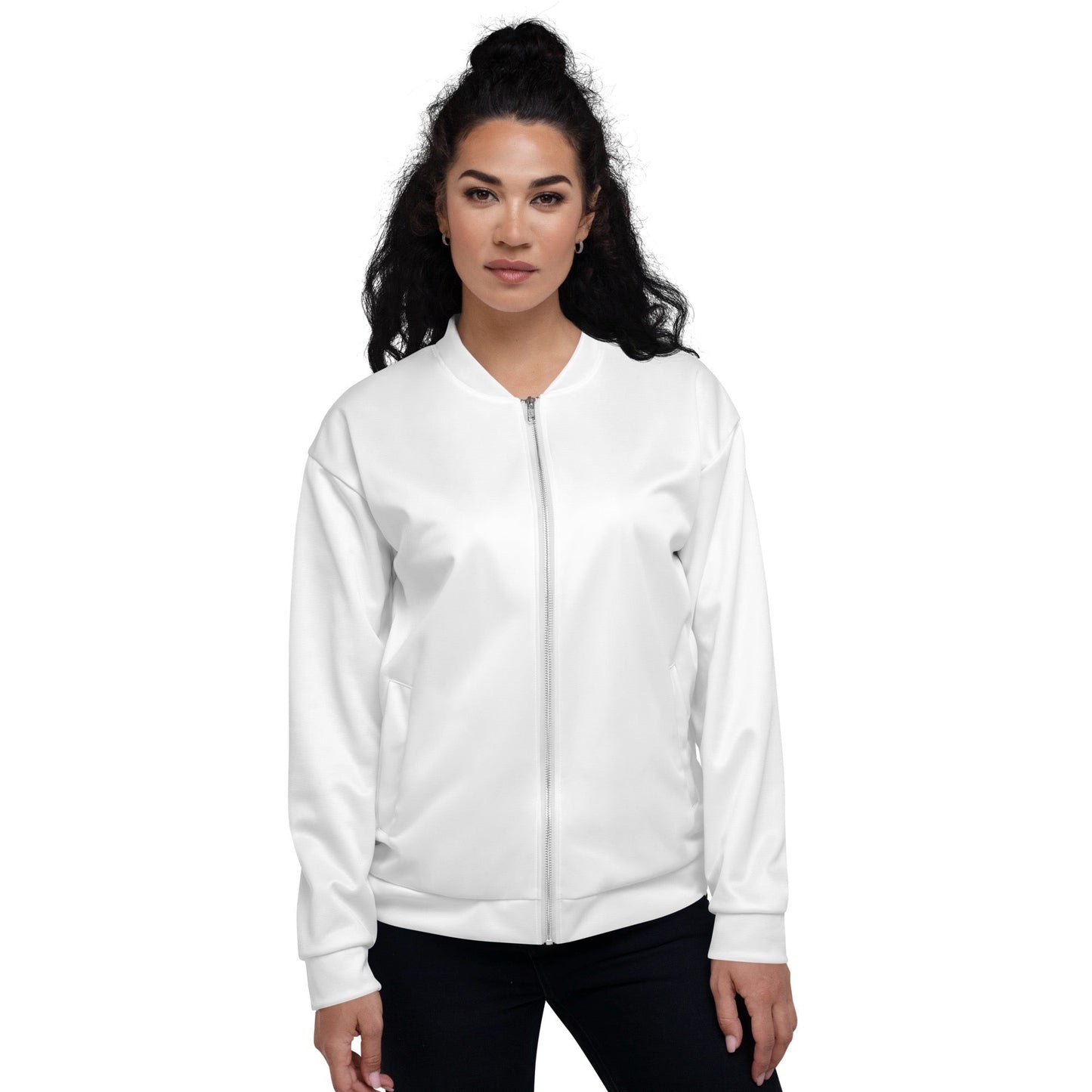 iSAW Unisex White Bomber Jacket