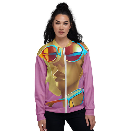 Retro Cool Pink - Womens Bomber Jacket