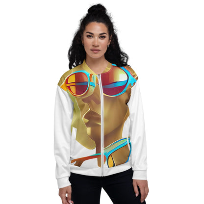 Retro Cool White - Womens Bomber Jacket