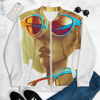 Retro Cool White - Womens Bomber Jacket