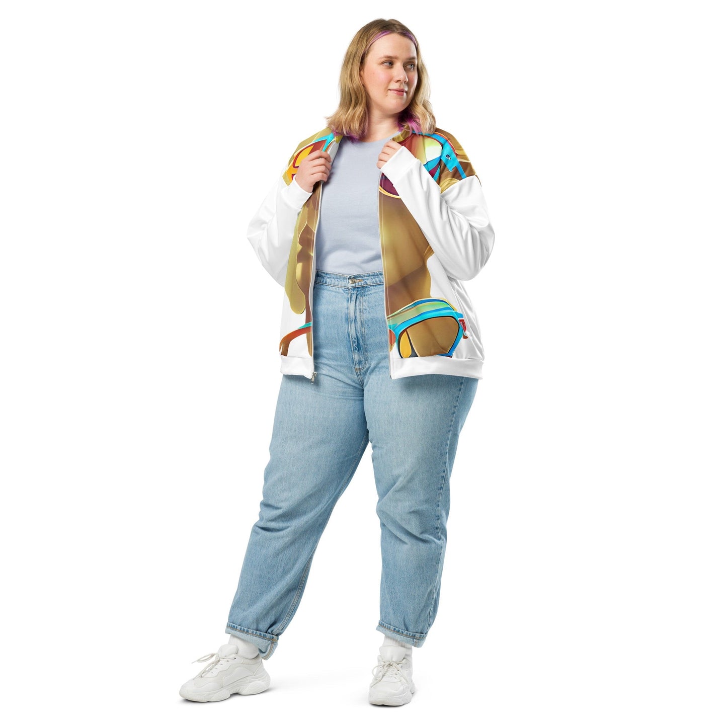 Retro Cool White - Womens Bomber Jacket