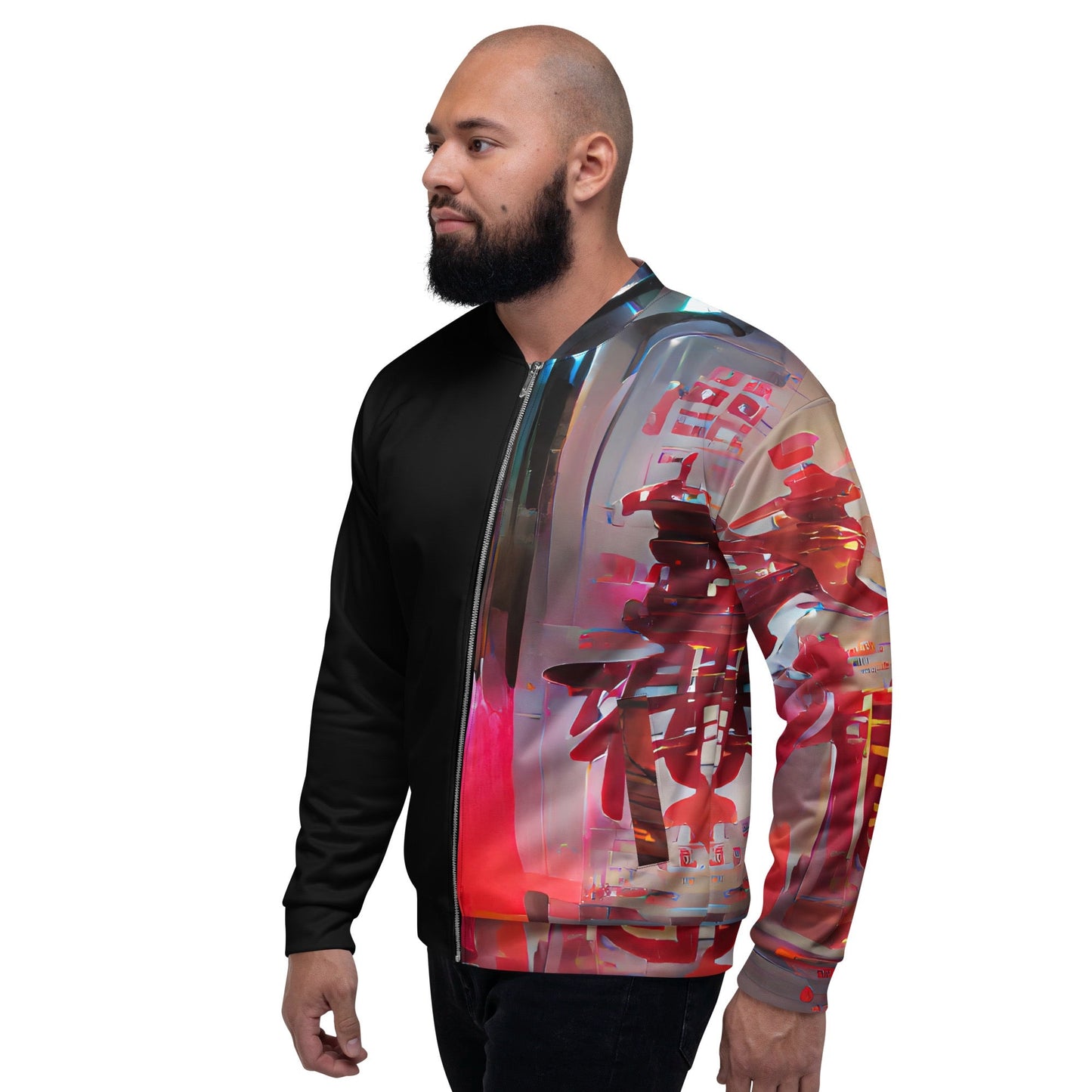 Half Black Half Báijiǔ - Unisex Bomber Jacket