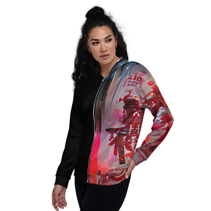 Half Black Half Báijiǔ - Unisex Bomber Jacket