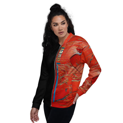 Half Black Half Hónghǎi - Unisex Bomber Jacket