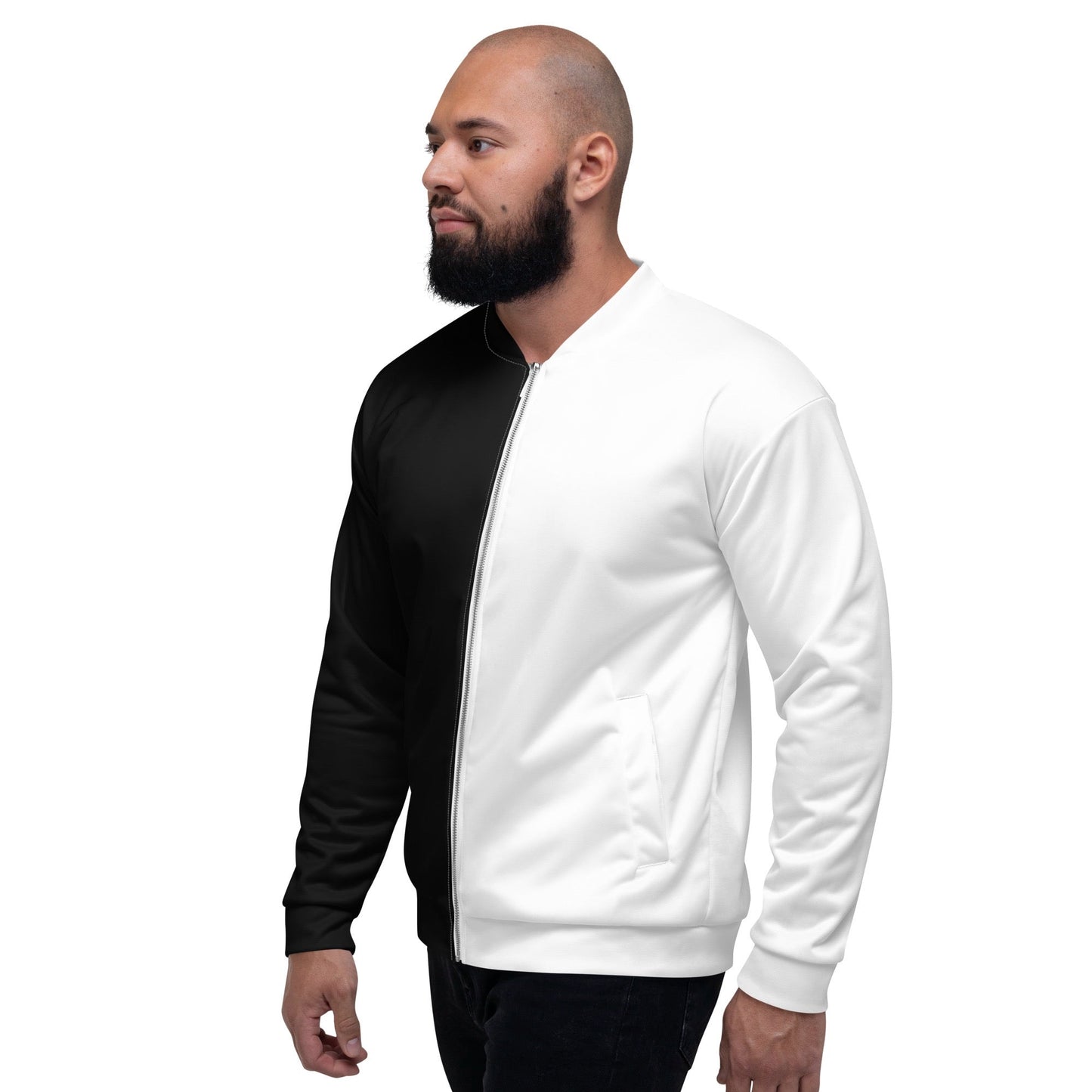 Half Black Half White - Unisex Bomber Jacket