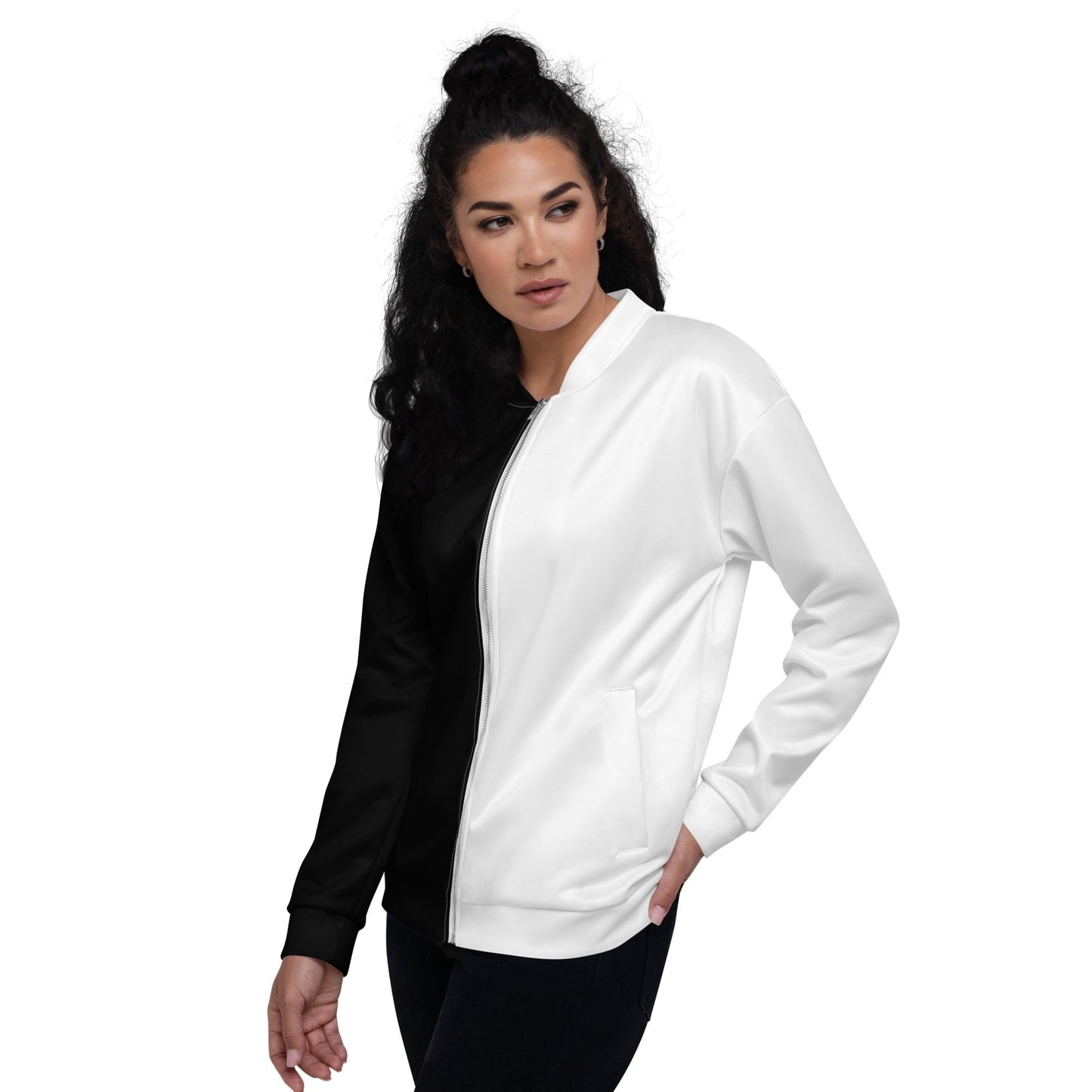 Half Black Half White - Unisex Bomber Jacket