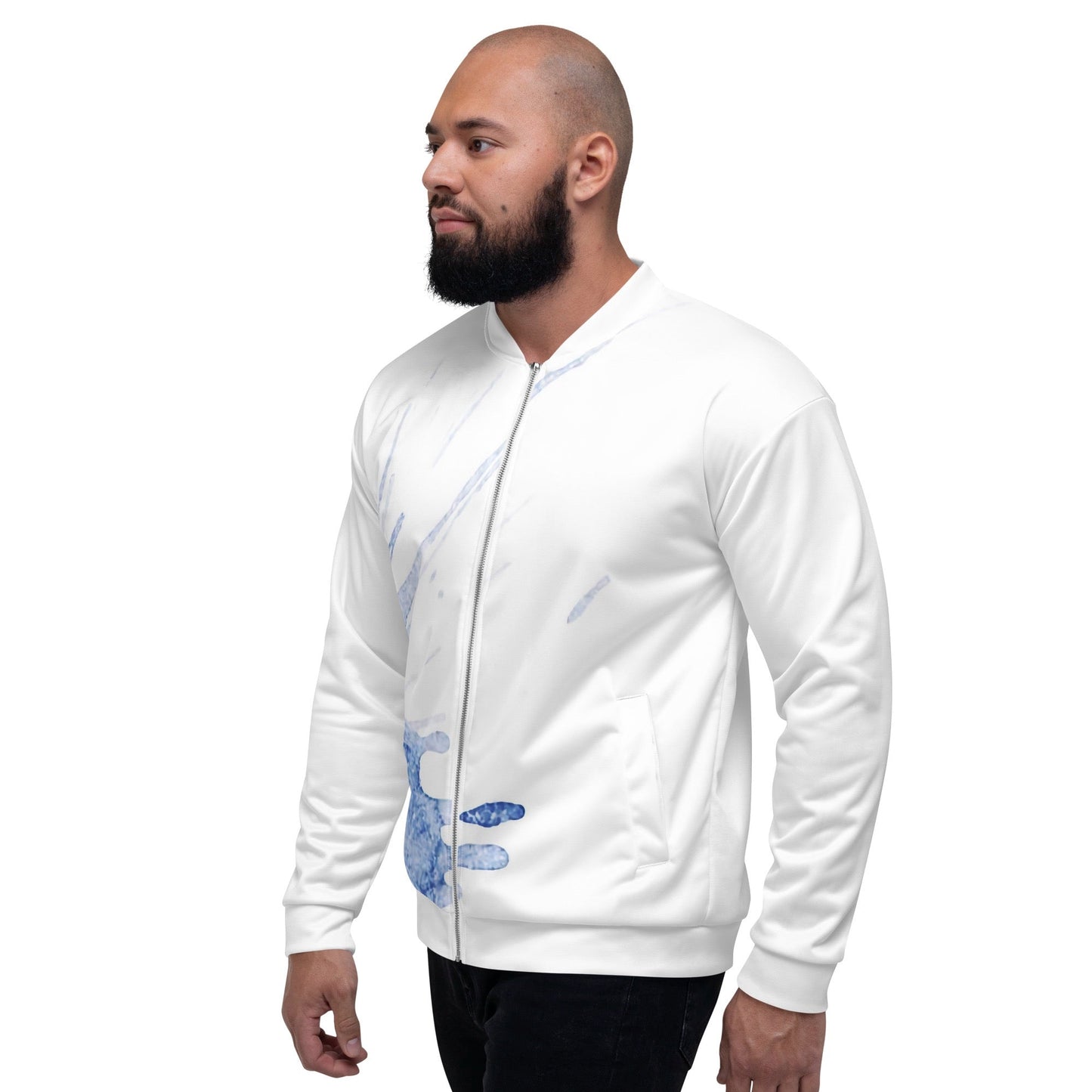 Watercolour Blue Splash - Unisex Bomber Jacket