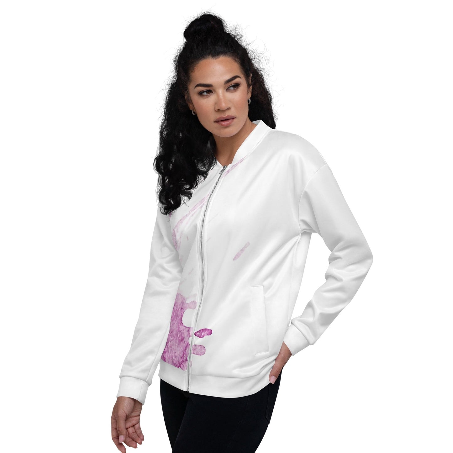 Watercolour Pink Splash - Unisex Bomber Jacket