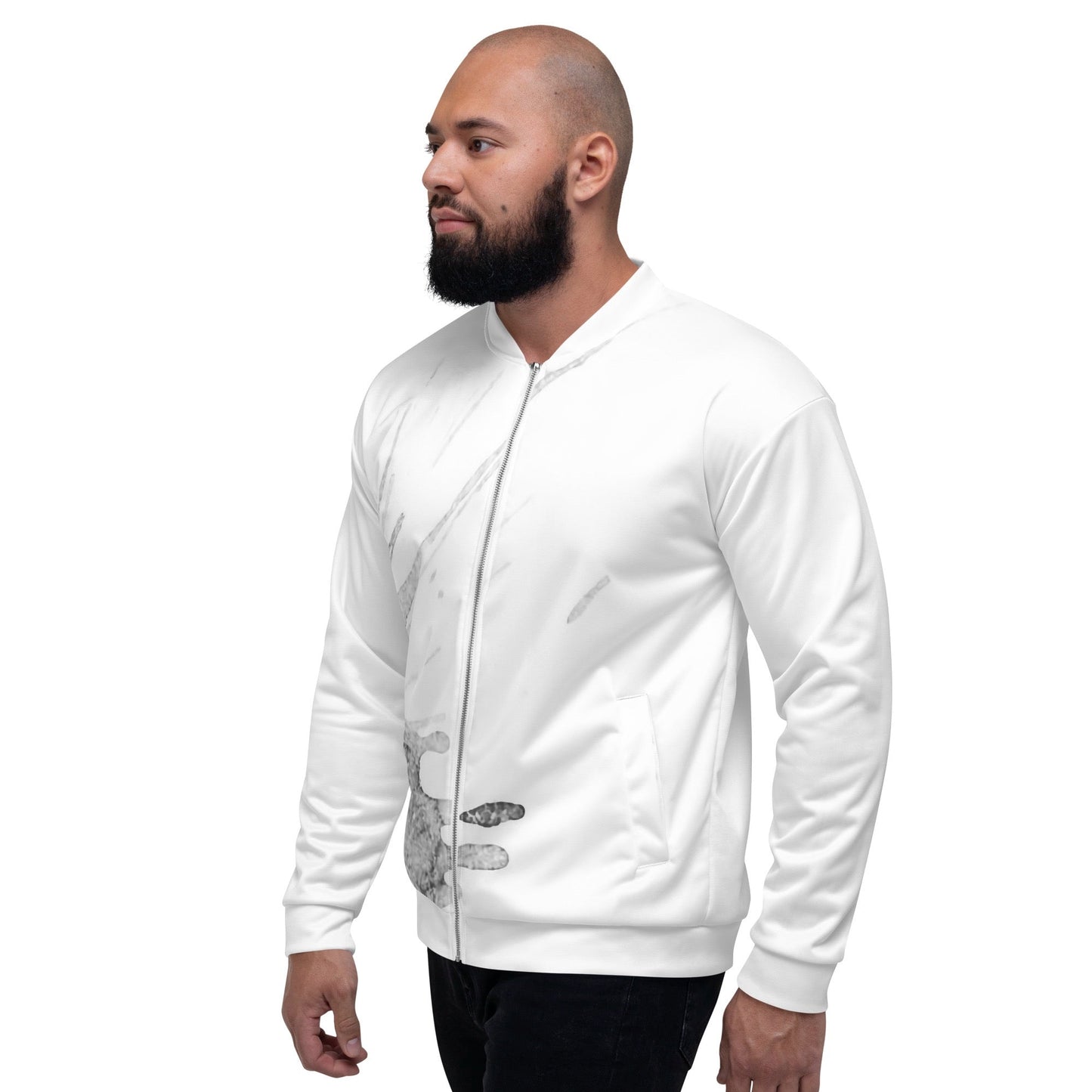 Watercolour Grey Splash - Unisex Bomber Jacket