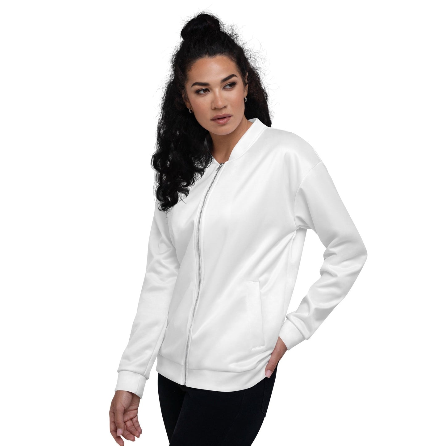 iSAW Unisex White Bomber Jacket