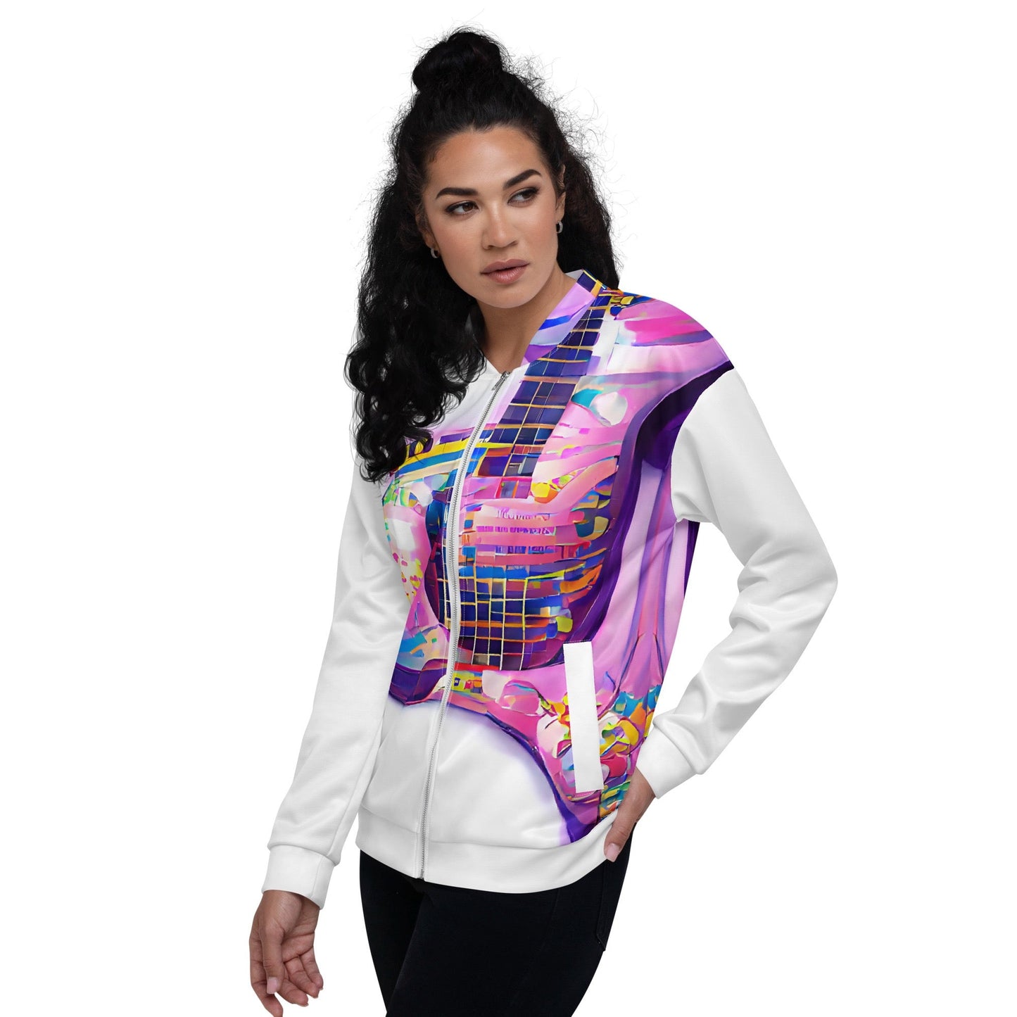Hippie Guitar - Womens Bomber Jacket - iSAW Company