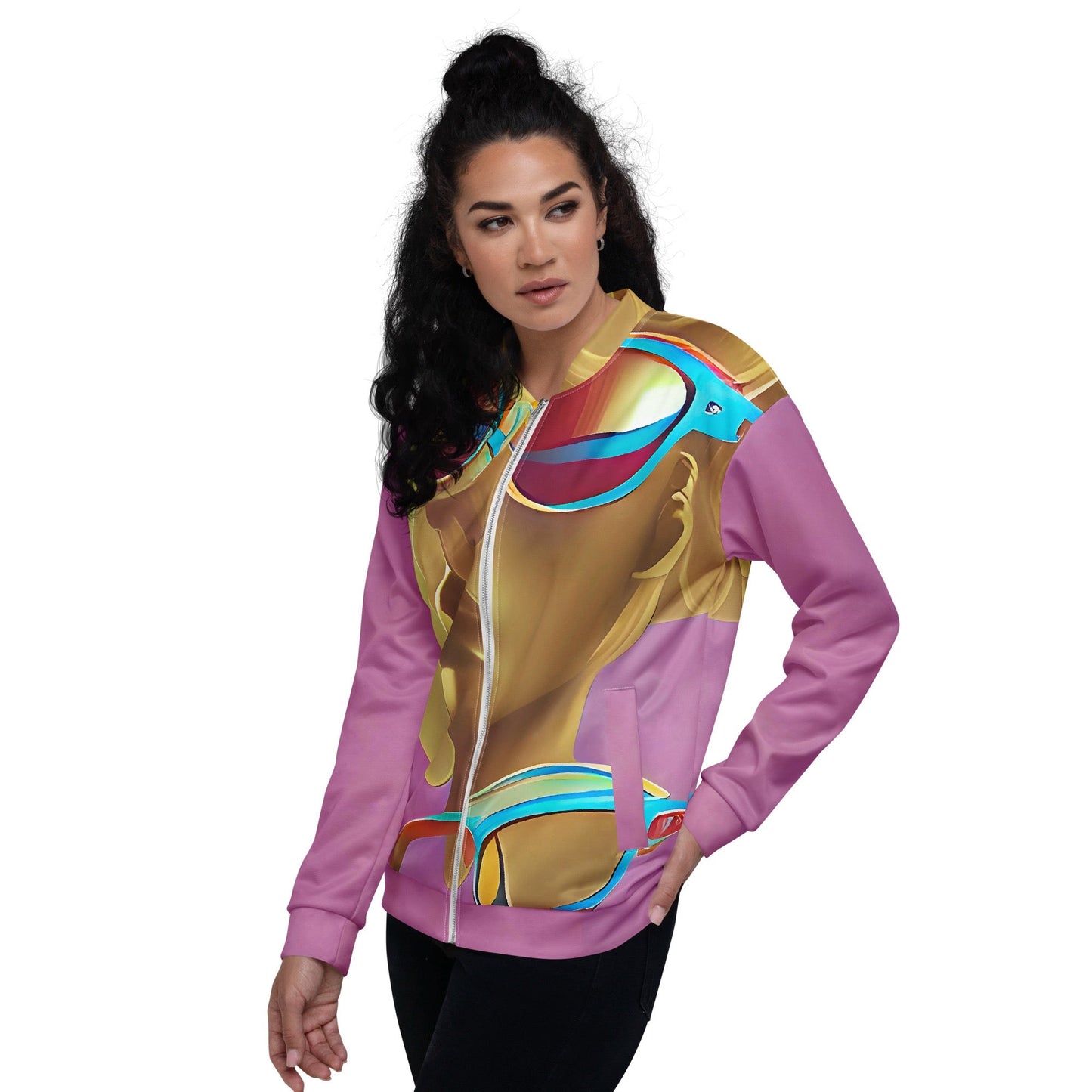 Retro Cool Pink - Womens Bomber Jacket