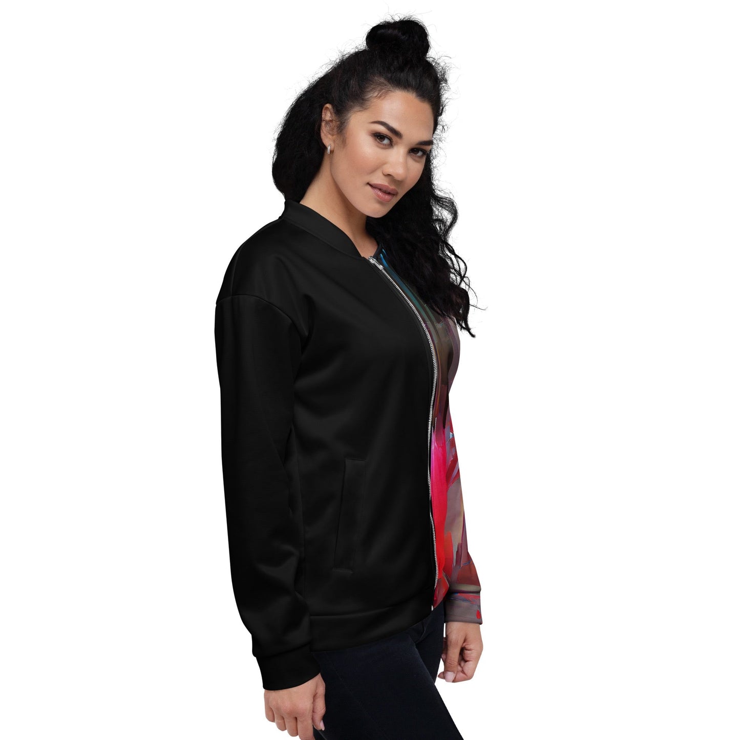 Half Black Half Báijiǔ - Unisex Bomber Jacket