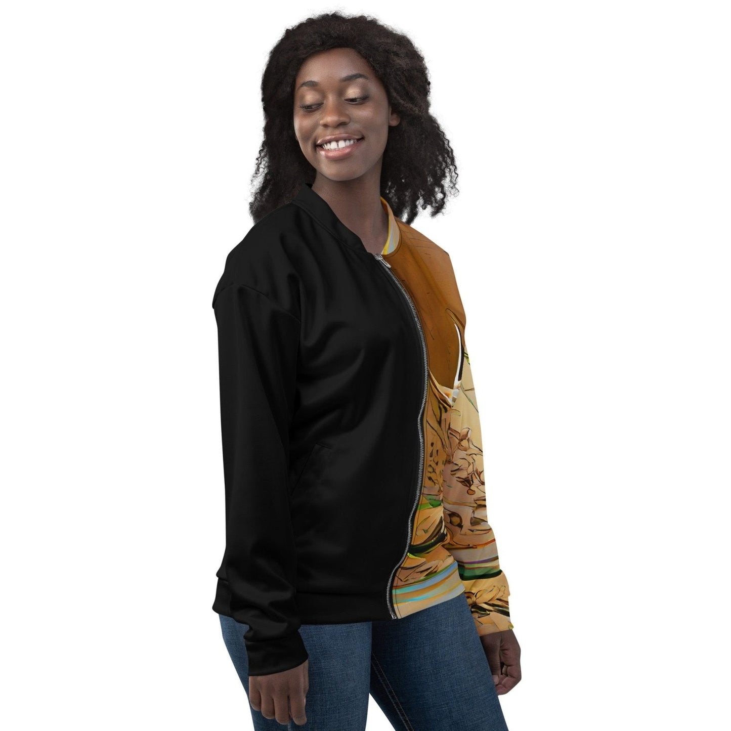 Half Black Half Gāolàng - Unisex Bomber Jacket